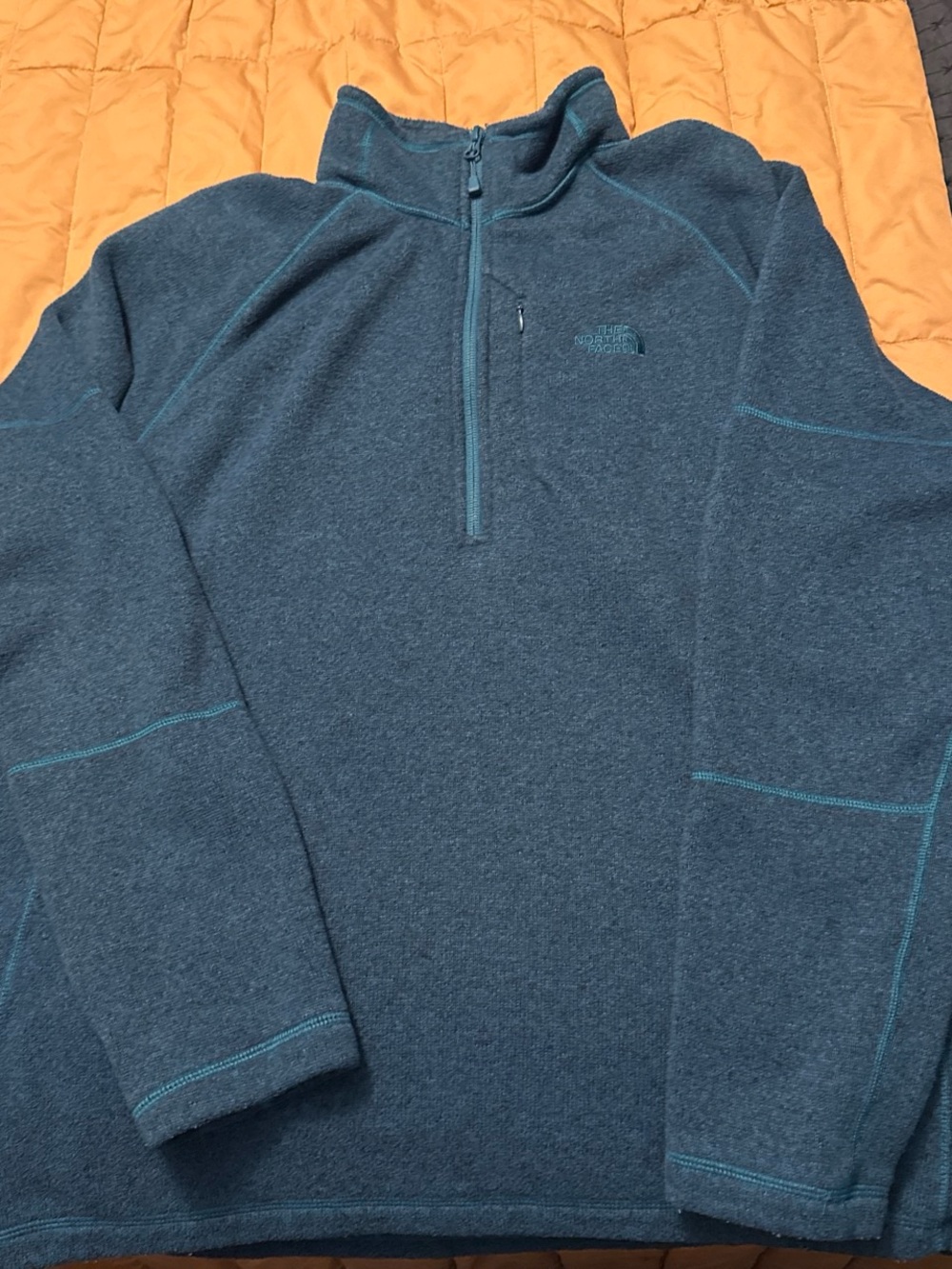 The North Face Men's Teal Half-Zip Fleece Pullover